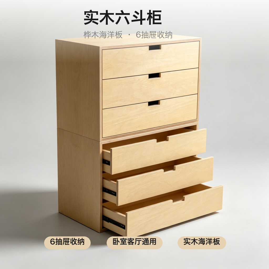 六斗柜 / 卧室抽屉柜 / ID856674760327 - 成图