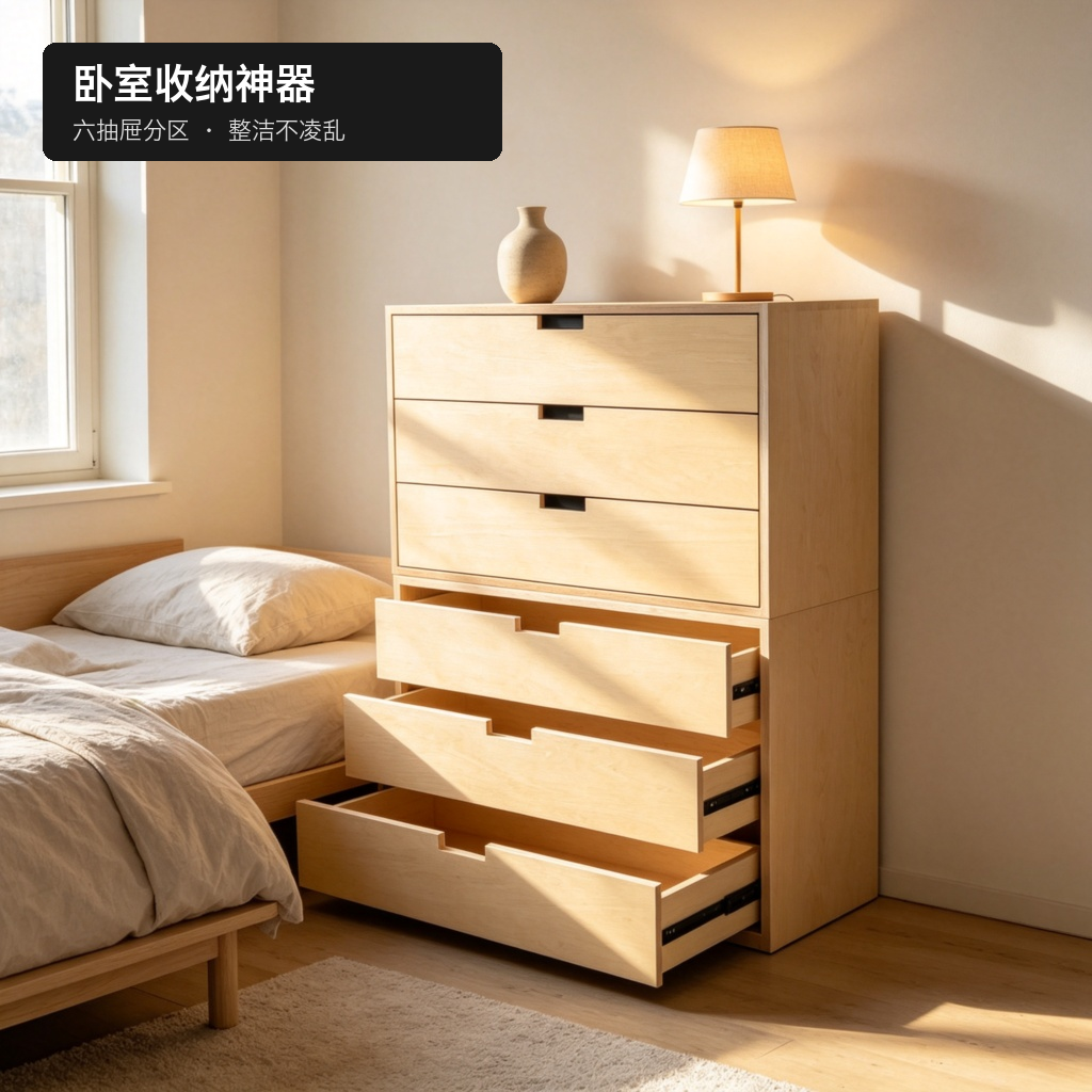 六斗柜 / 卧室抽屉柜 / ID856674760327 - 成图