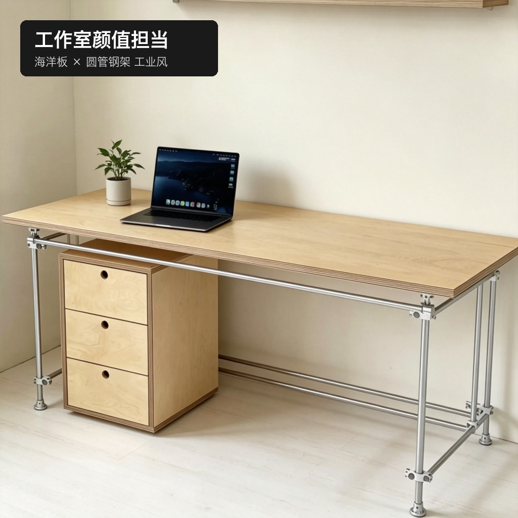 办公桌 / 桦木台式书桌 / ID1038925398515 - 成图