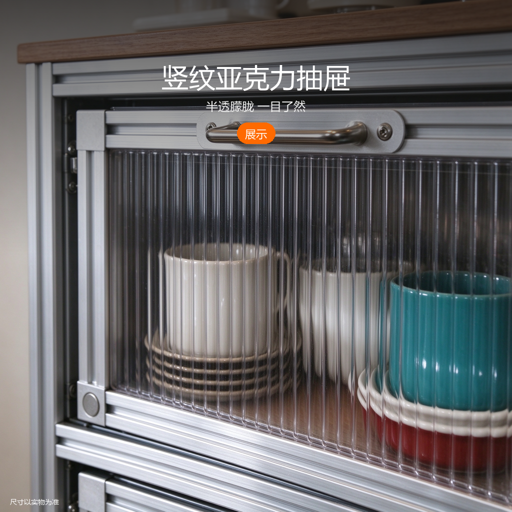 铝型材竖纹抽屉餐边柜 - 主图