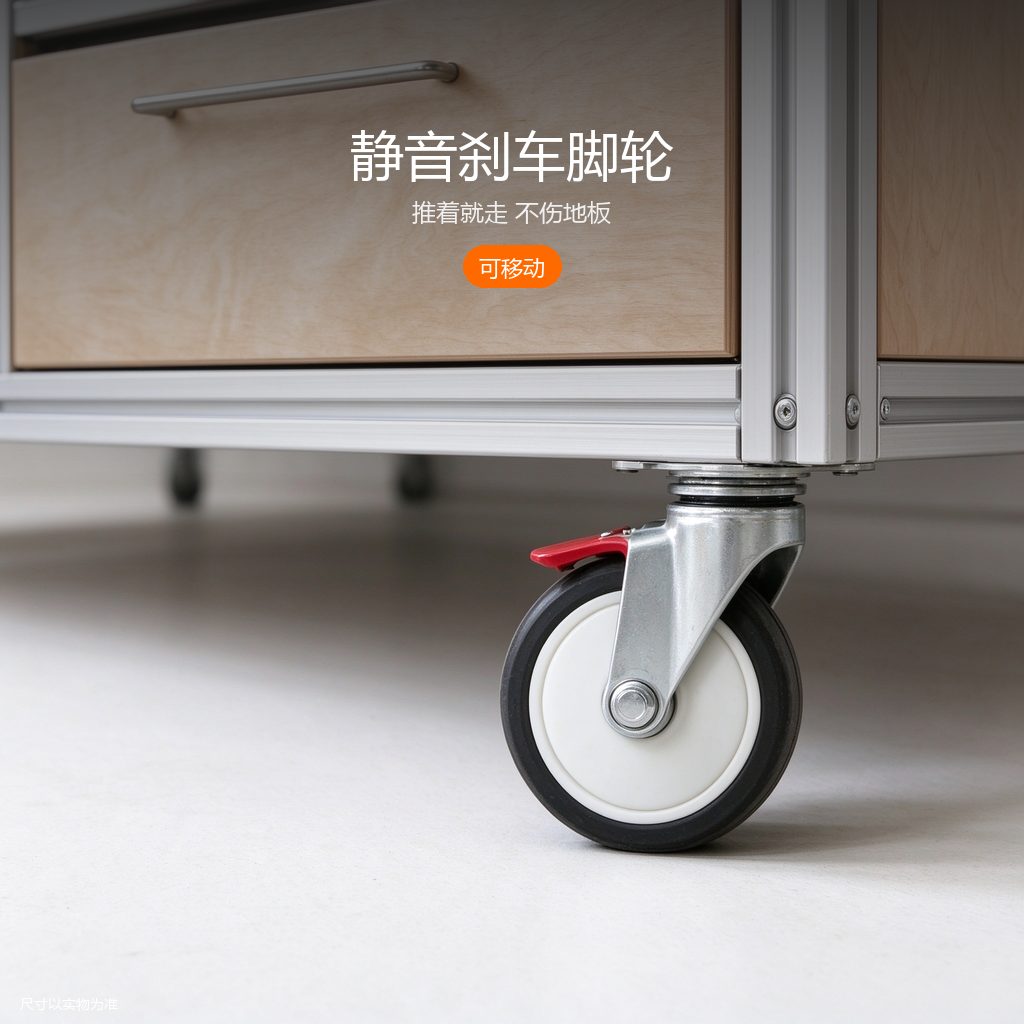 铝型材桦木咖啡餐边柜 - 主图