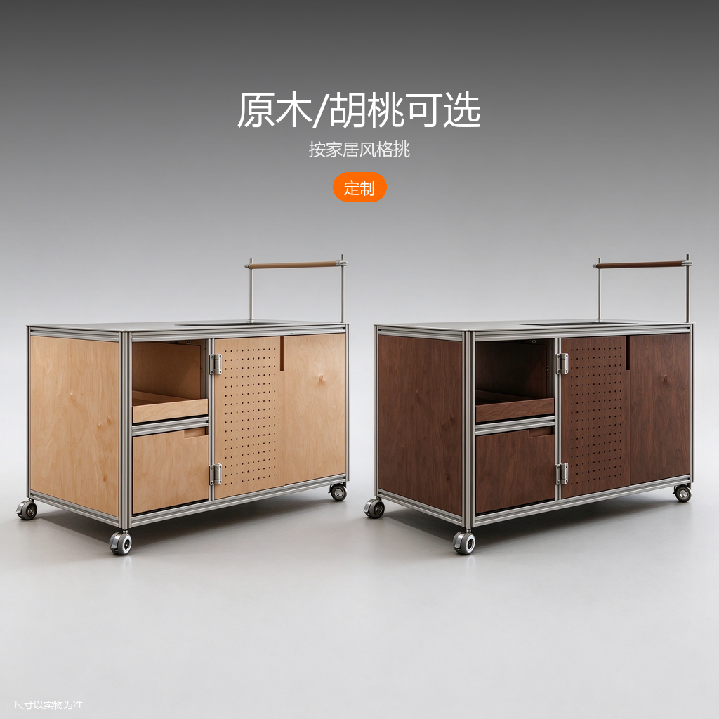 不锈钢台面茶水柜推车 - 主图