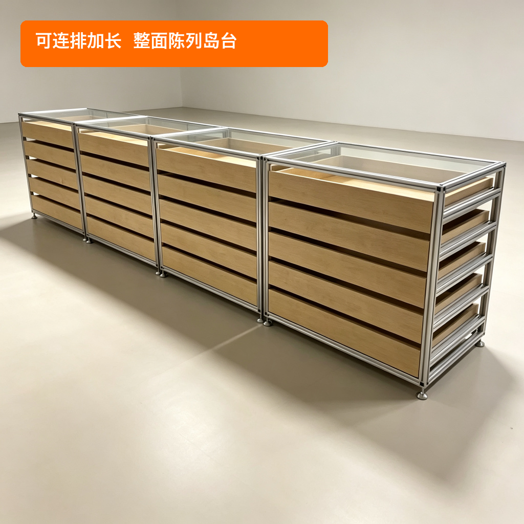 中岛柜 / 玻璃抽屉陈列 / ID952231614314 - 成图
