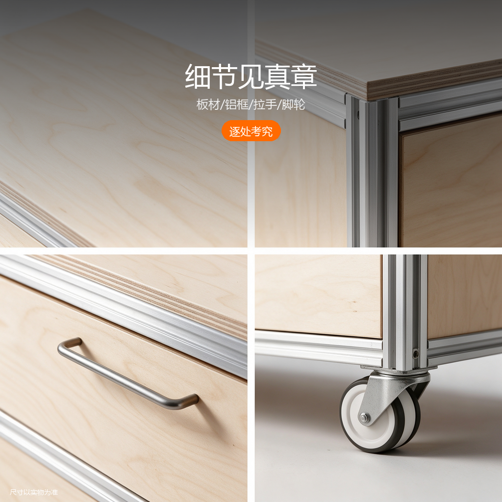 铝型材桦木餐边柜 - 主图