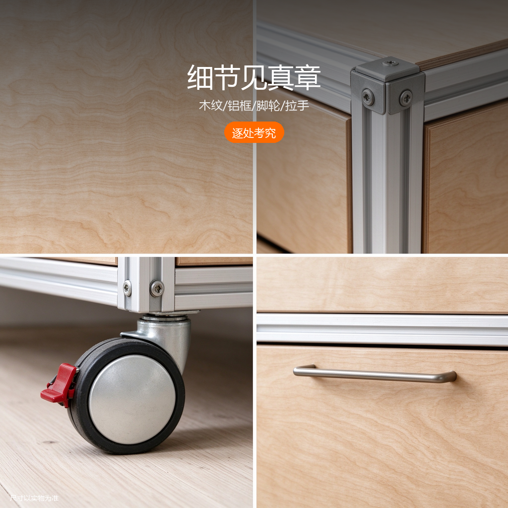 铝型材桦木咖啡餐边柜 - 主图