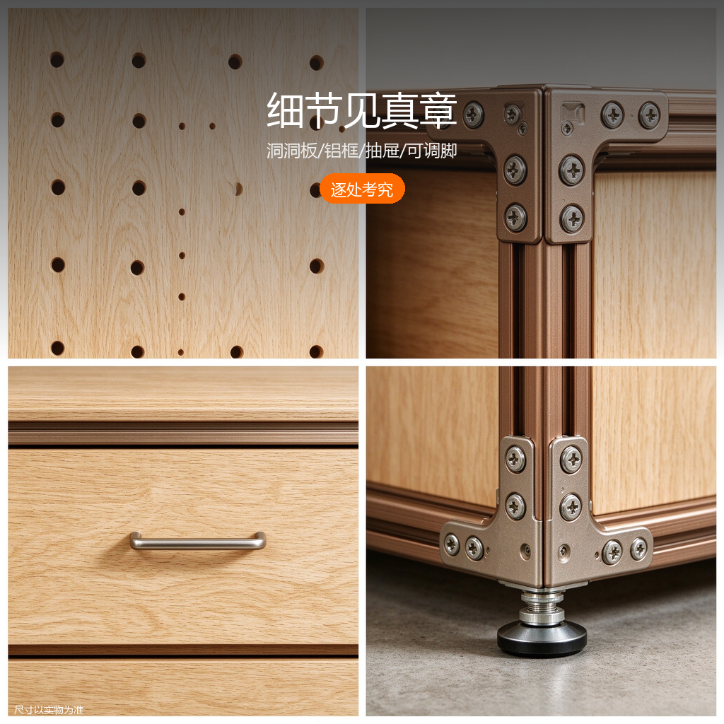 工业风木质展示柜 - 主图