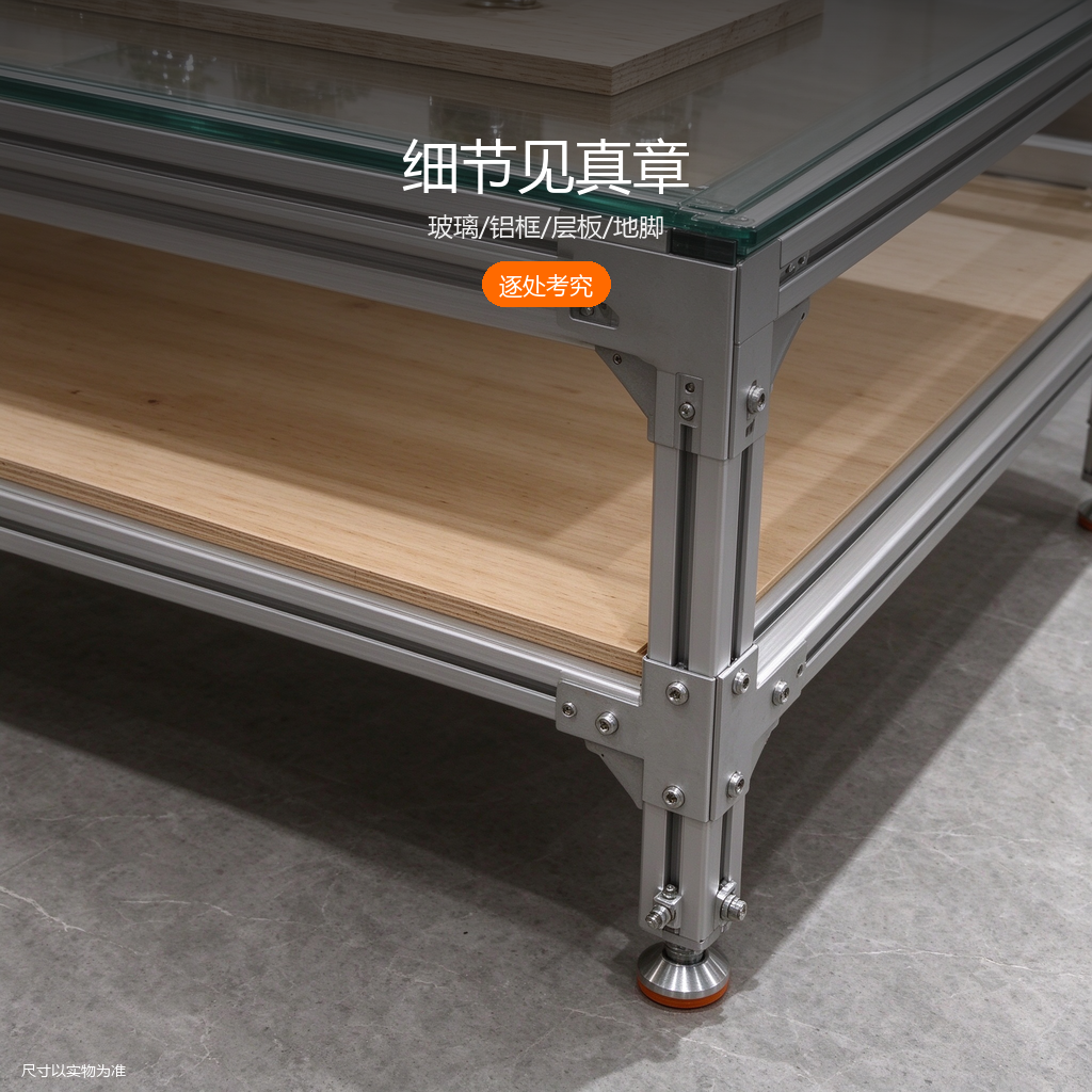 铝型材双层玻璃桌 - 主图