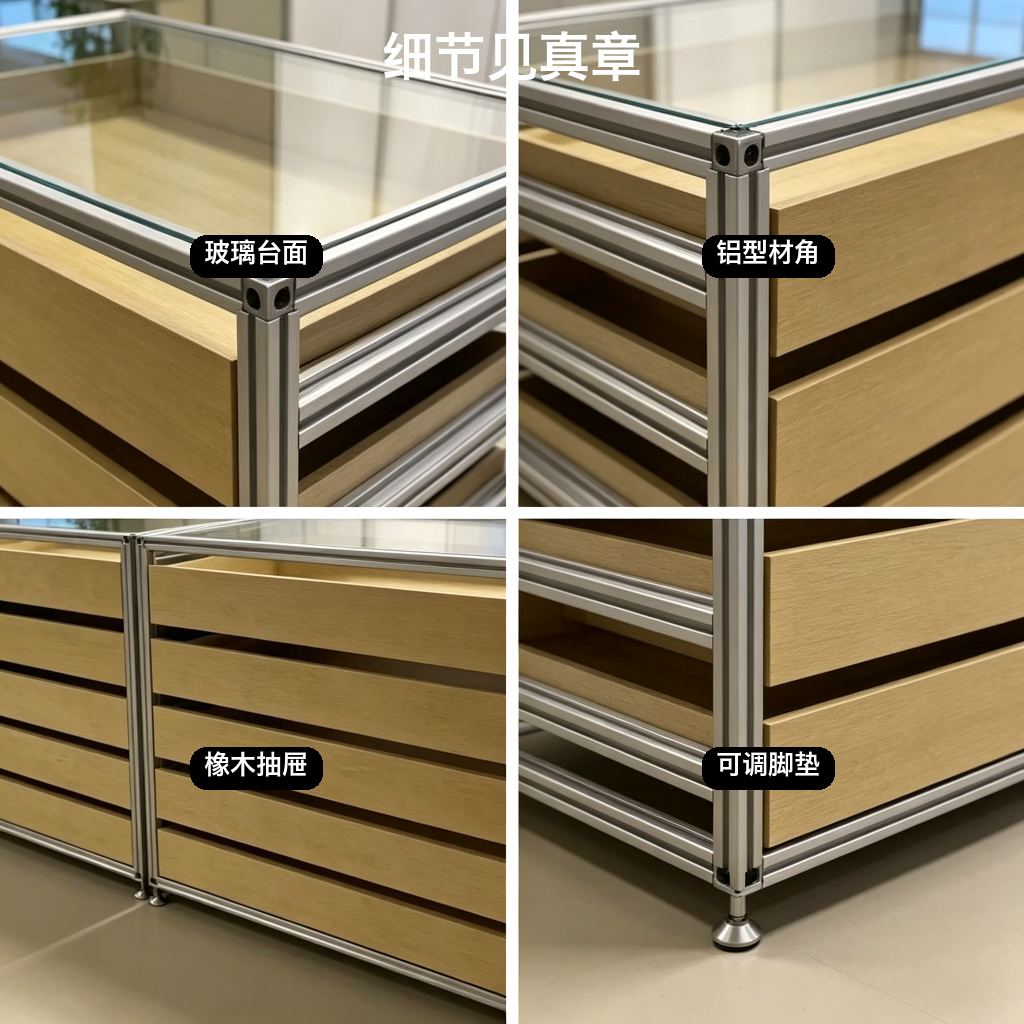 中岛柜 / 玻璃抽屉陈列 / ID952231614314 - 成图