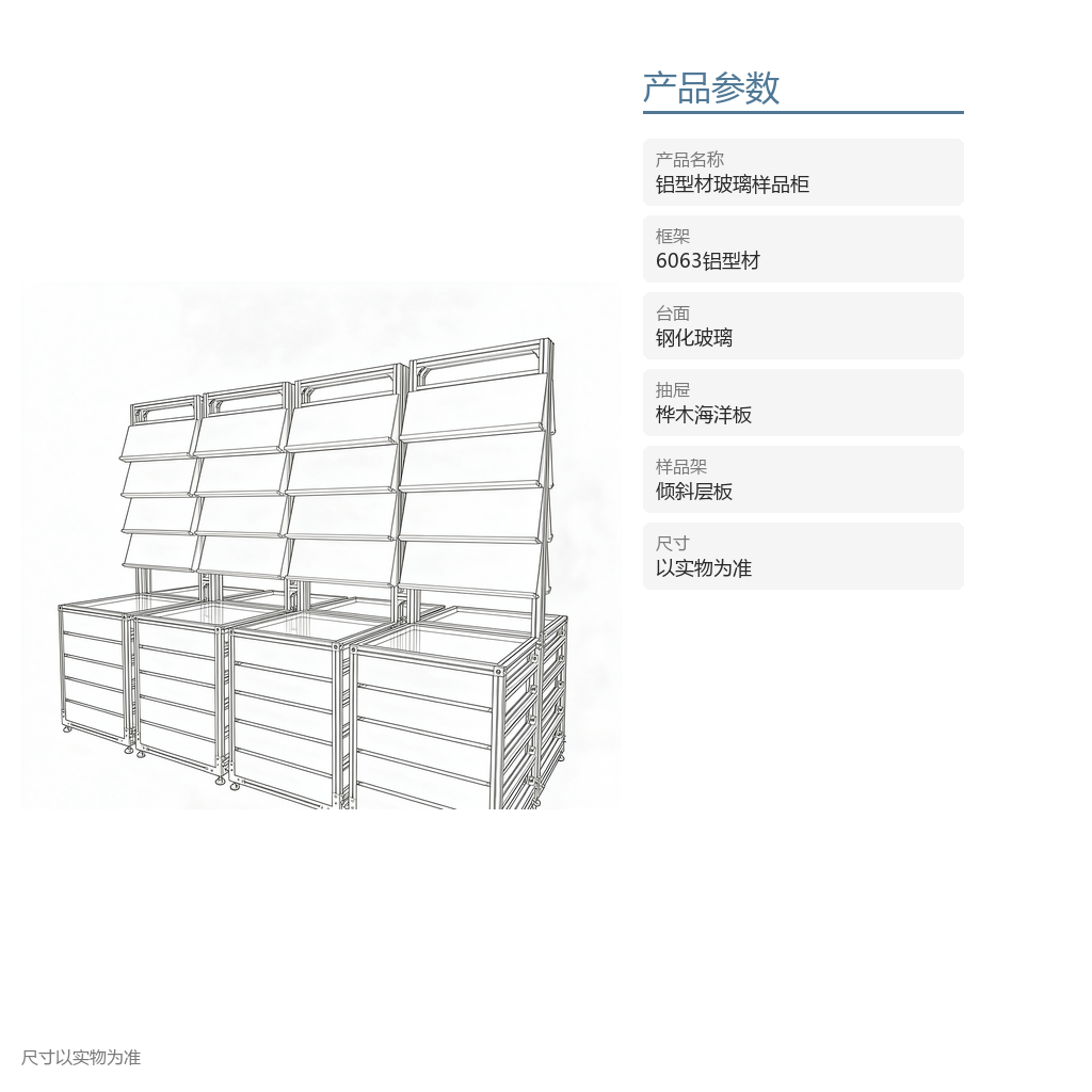 铝型材玻璃样品柜 - 主图
