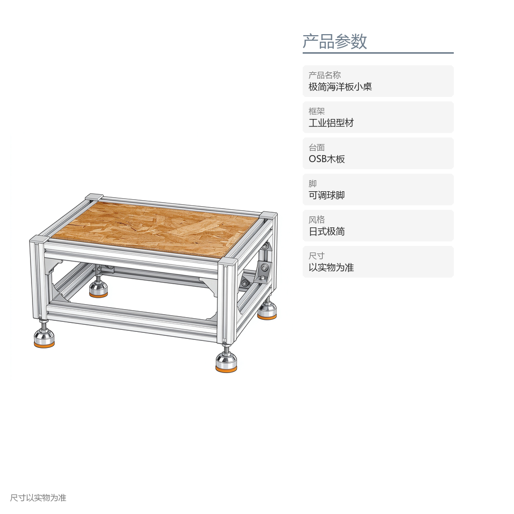极简海洋板小桌 - 主图