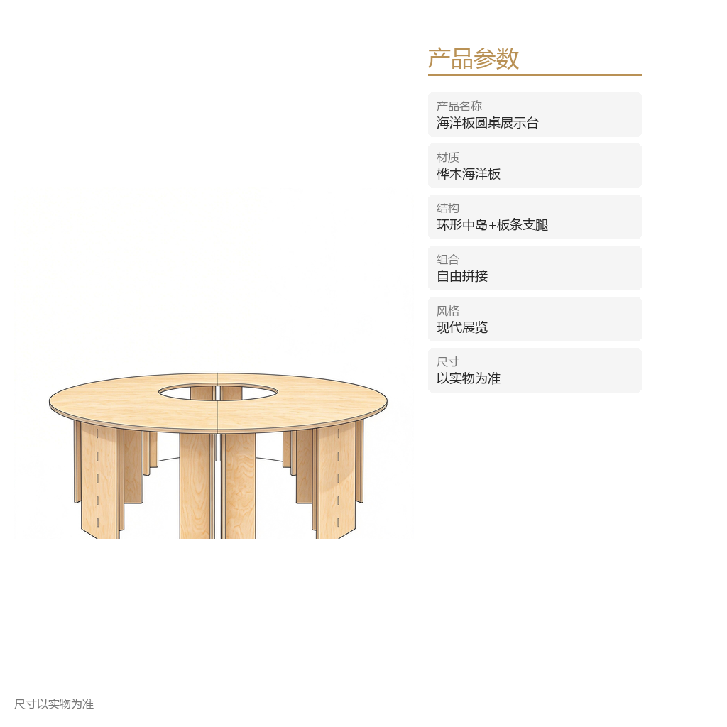 海洋板圆桌展示台 - 主图