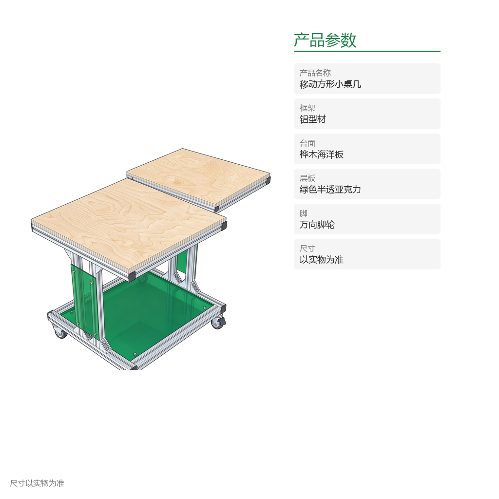 移动方形小桌几 - 主图