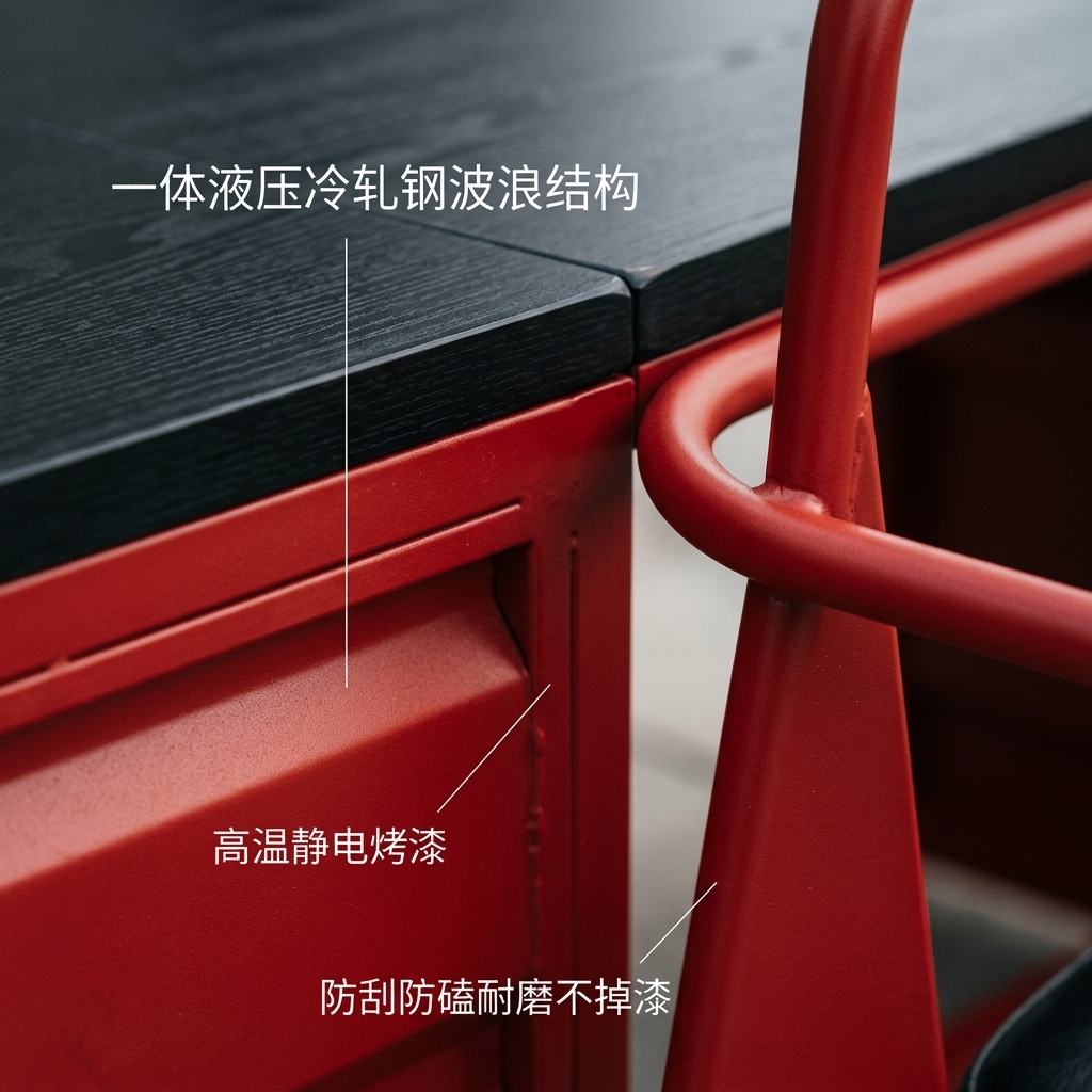 工业风卡座沙发酒吧清吧餐厅咖啡厅健身房休息区铁艺洽谈桌椅组合 - 产品图片