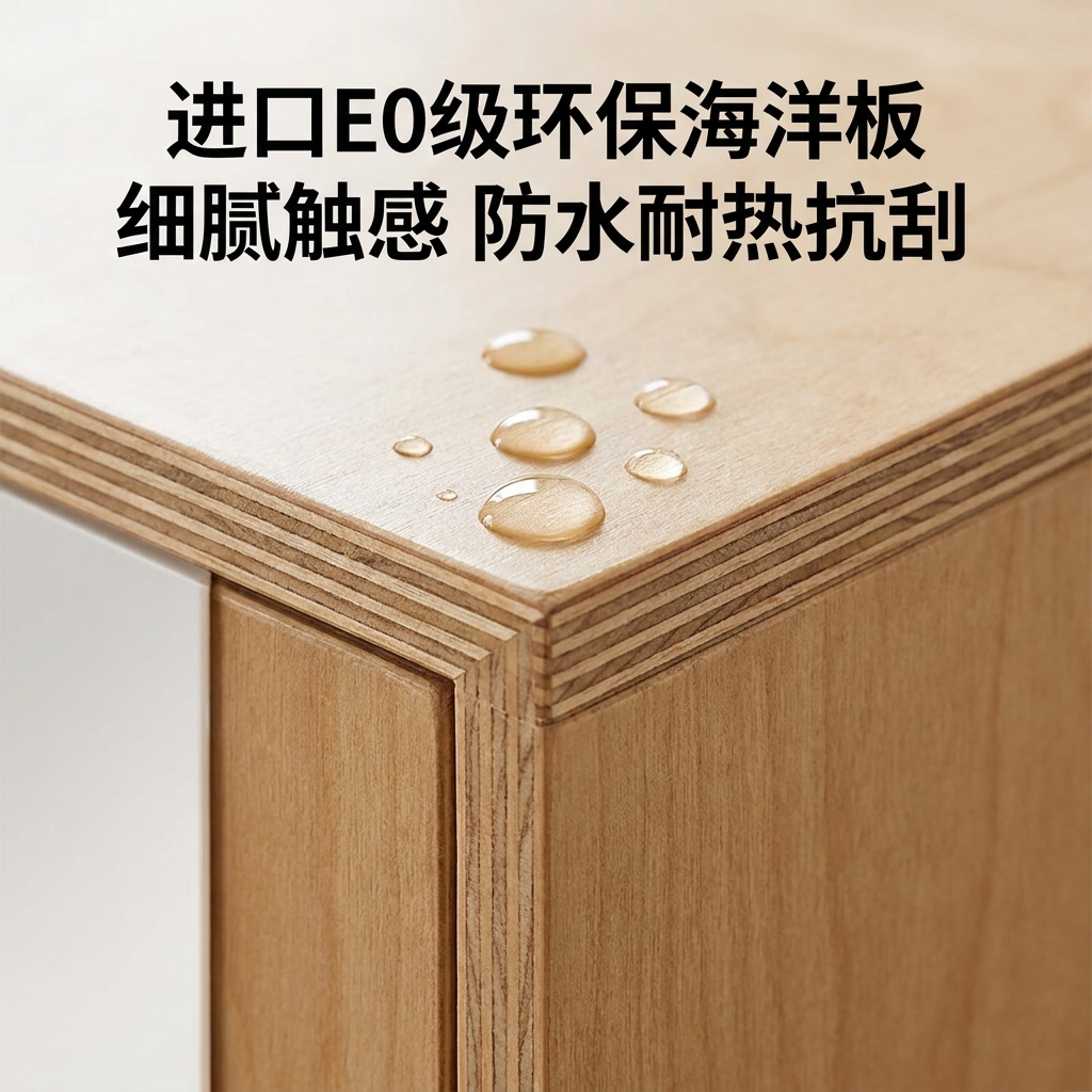 海洋板光轴餐边柜客厅多门储物柜多功能靠墙收纳柜工业风落地斗柜 - 产品图片
