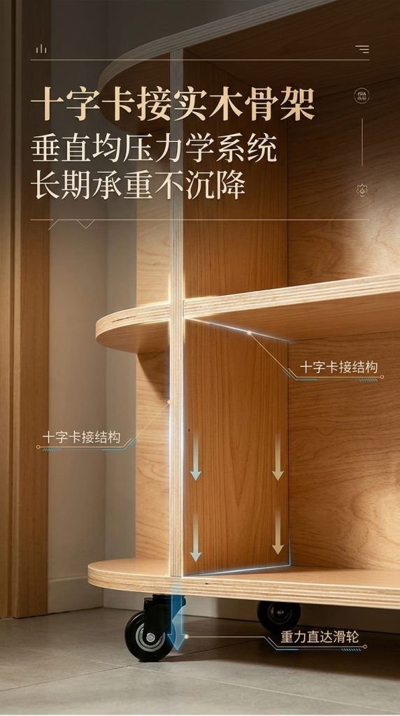 海洋板入户玄关柜可移动多层收纳架简约木质储物柜客厅咖啡柜边柜 - 产品图片