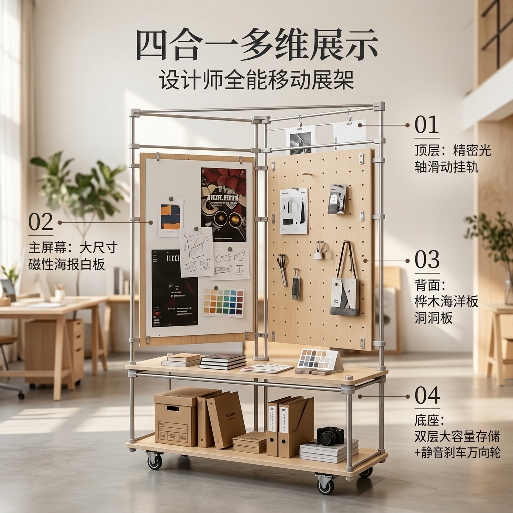 光轴海洋板展架Y字形产品广告展示文创角落设计师样品展示架定制 - 产品图片