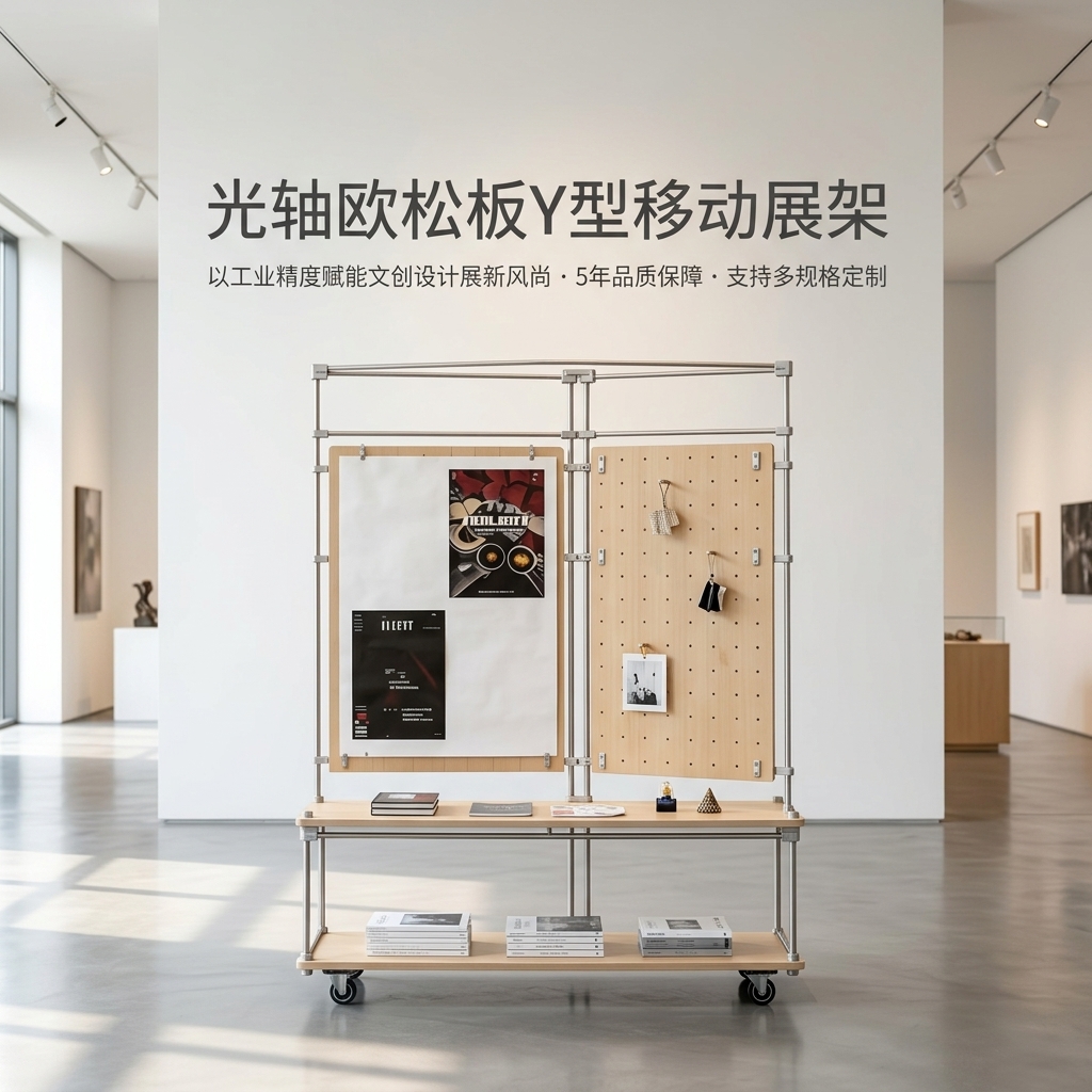 光轴海洋板展架Y字形产品广告展示文创角落设计师样品展示架定制 - 产品图片