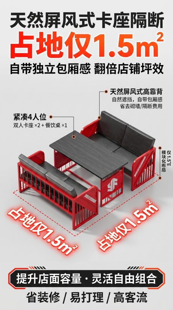 工业风酒吧桌椅组合清吧定制铁艺集装箱复古奶茶店咖啡厅卡座沙发 - 产品图片