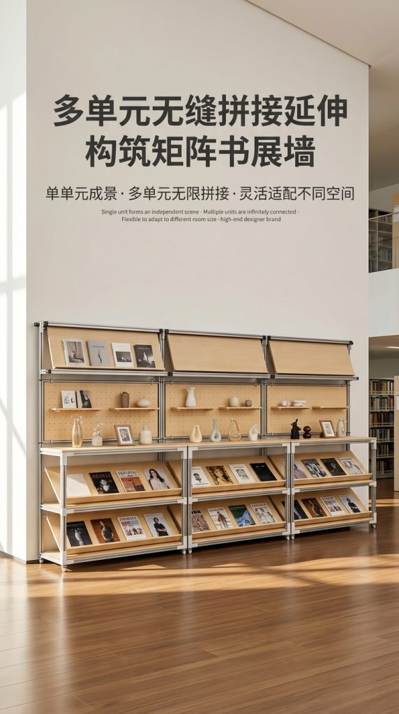 工业风金属展示架3层落地式书房储物陈列架可定制展架置物架货架 - 产品图片
