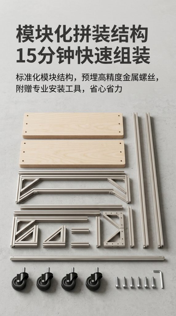 温柔风铝型材海洋板服装展示架落地式多层收纳架商场服装店衣帽架 - 产品图片