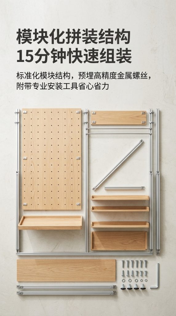 铝型材展示架展览馆木架子Y型架样品陈列架文创馆艺术洞洞板展架 - 产品图片