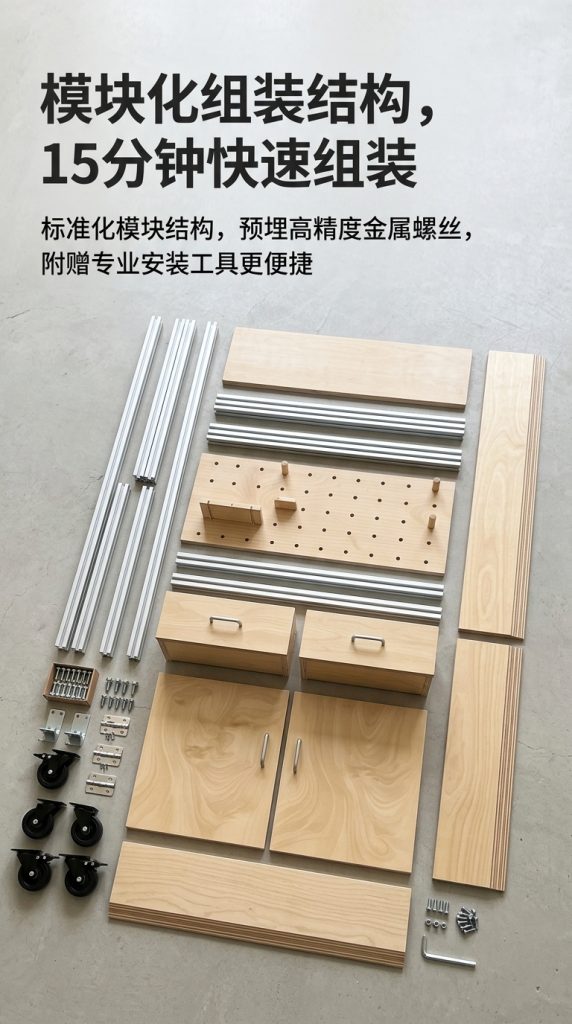 海洋板铝型材展示柜商铺落地式货柜收纳柜洞洞板一体置物架定制 - 产品图片