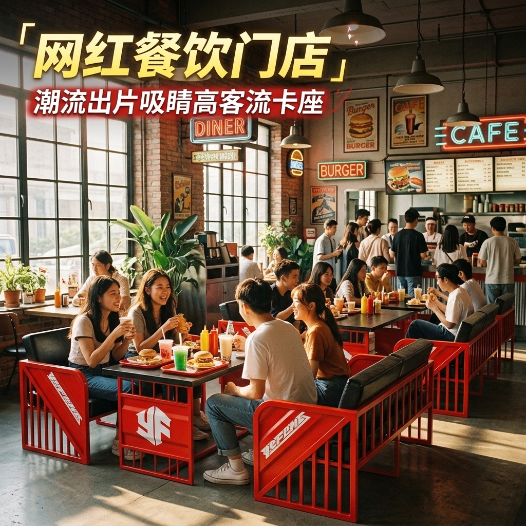 工业风酒吧桌椅组合清吧定制铁艺集装箱复古奶茶店咖啡厅卡座沙发 - 产品图片