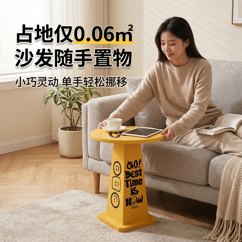 工业风雪糕筒桌创意茶几家用客厅沙发小桌子小户型边几多巴胺潮牌 - 产品图片