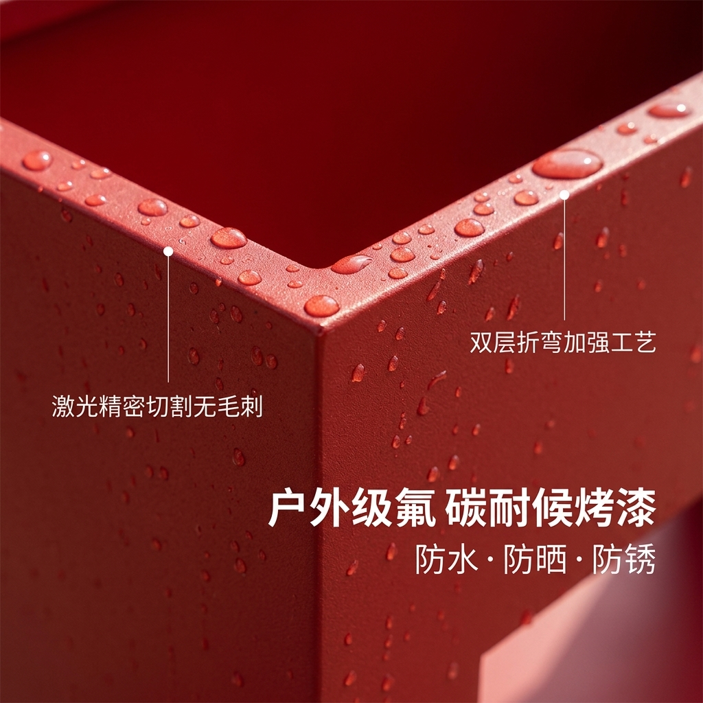 户外铁艺花箱组合商业街广场创意定制售楼部外摆隔断围栏花槽花坛 - 产品图片