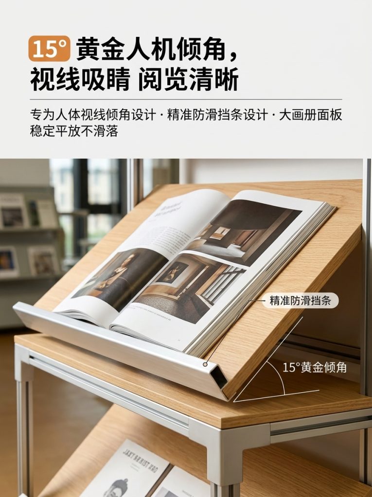 工业风金属展示架3层落地式书房储物陈列架可定制展架置物架货架 - 产品图片