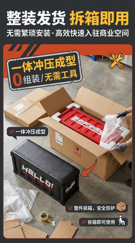 工业风长条凳网红奶茶店咖啡厅餐饮健身房收纳换鞋凳酒吧等候长凳 - 产品图片