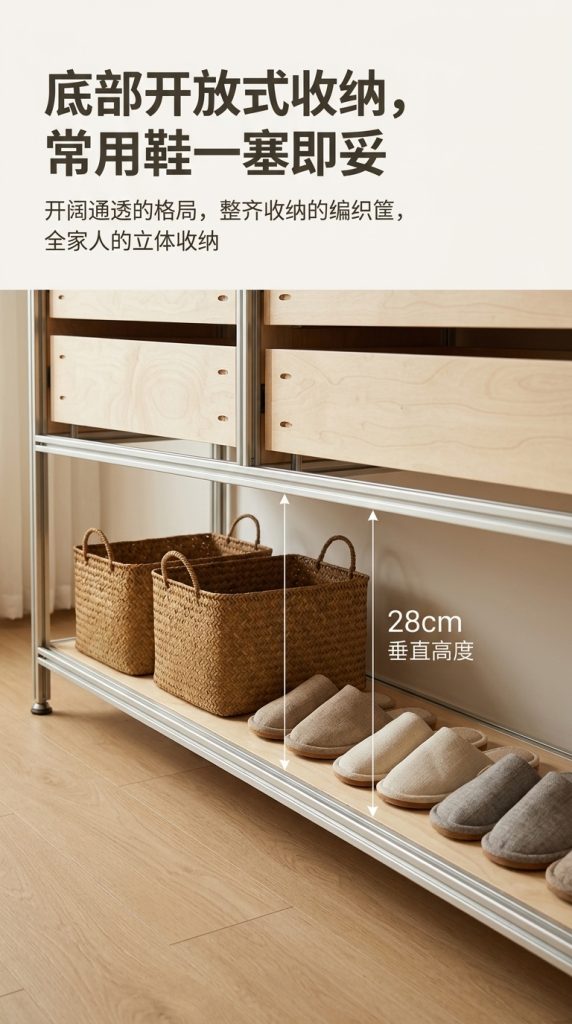 海洋版展示柜进门玄关桌子储物柜铝型材落地靠墙边柜陈列柜定制 - 产品图片