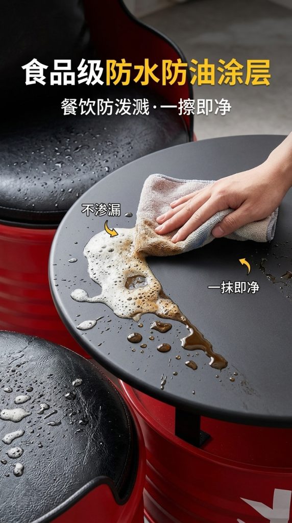 工业风酒吧桌椅组合网红个性创意铁艺油桶定制咖啡厅清吧卡座沙发 - 产品图片