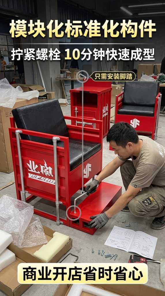 工业风台球厅观球椅看球椅桌球室酒吧商用等候休息区卡座沙发桌椅 - 产品图片