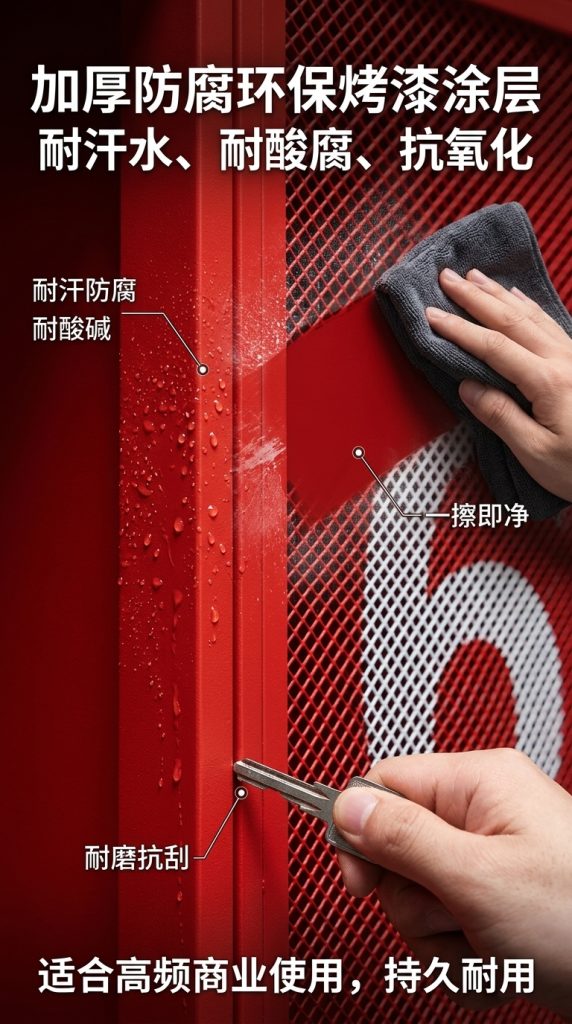 工业风更衣柜健身房舞蹈室体育运动鞋服收纳柜创意铁艺商用储物柜 - 产品图片