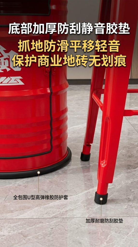 工业风油桶酒吧散台卡座桌椅创意户外休息区商用铁艺高脚桌椅组合 - 产品图片