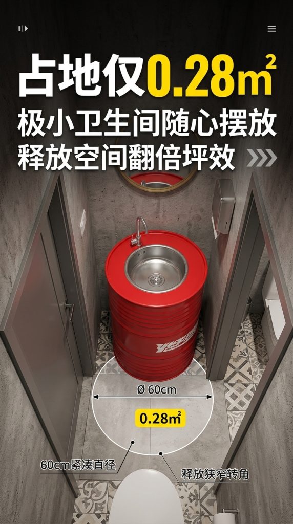 铁艺洗手盆复古工业风油桶创意卫生间洗漱台厕所个性洗手池洗手台 - 产品图片