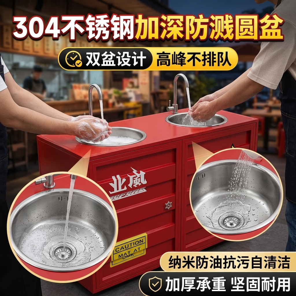 铁艺洗手池集装箱洗手盆柜子工业风酒吧清吧餐厅卫生间创意洗手 - 产品图片
