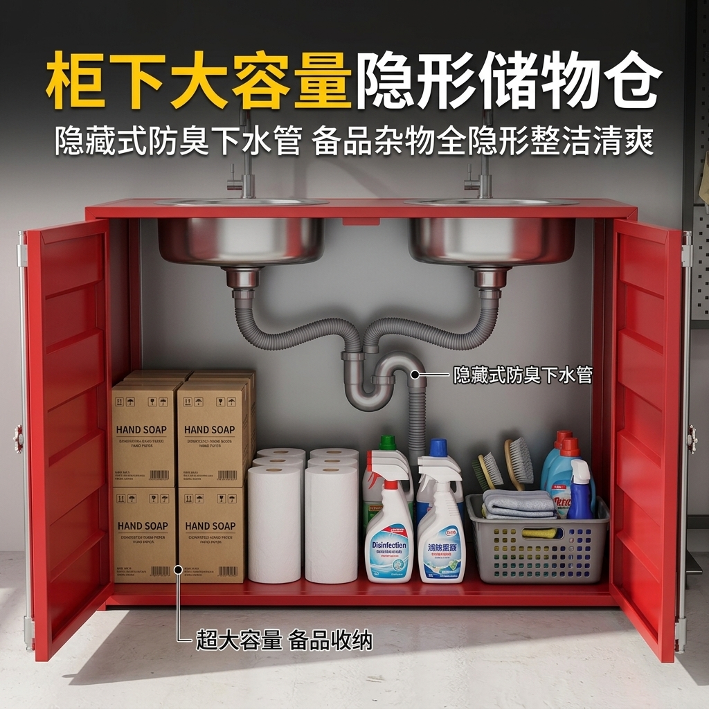 铁艺洗手池集装箱洗手盆柜子工业风酒吧清吧餐厅卫生间创意洗手 - 产品图片