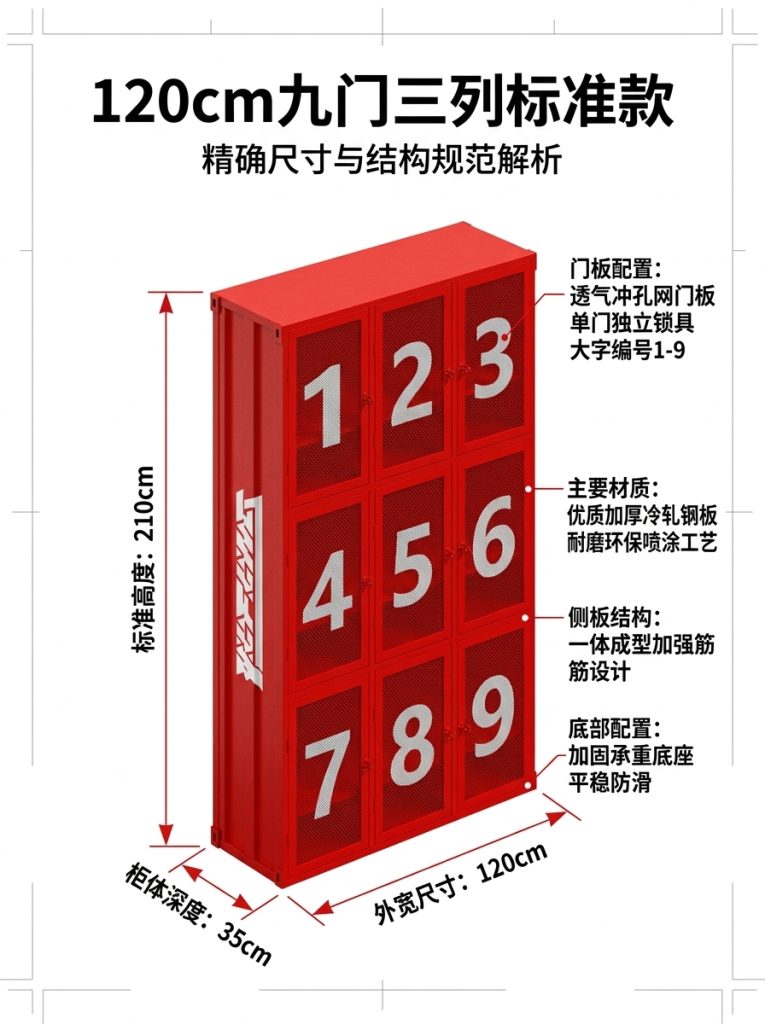 工业风更衣柜健身房舞蹈室体育运动鞋服收纳柜创意铁艺商用储物柜 - 产品图片