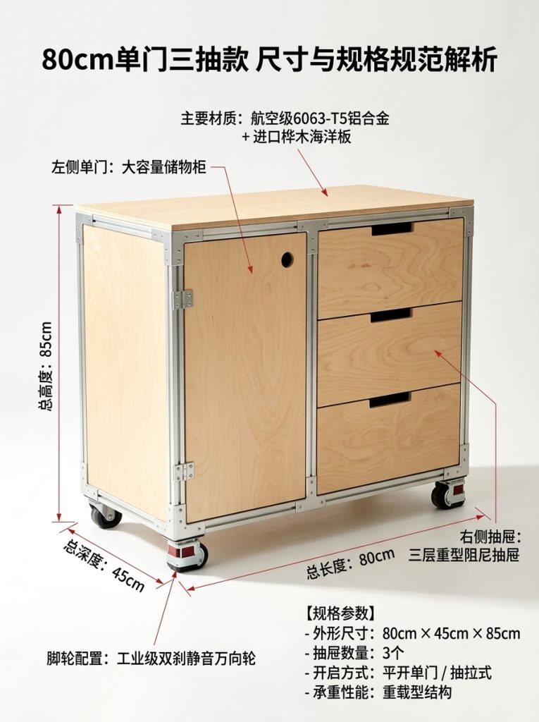 海洋板多层抽屉置物柜办公室多功能储物柜可移动咖啡柜商用展示柜 - 产品图片