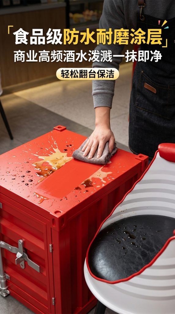 户外露营休闲外摆桌椅创意商用商场公共座椅工业风奶茶店桌椅组合 - 产品图片