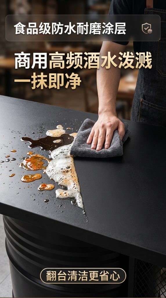 工业风酒吧清吧吧台收银台复古烧烤店汽修美容改装店铺前台接待台 - 产品图片