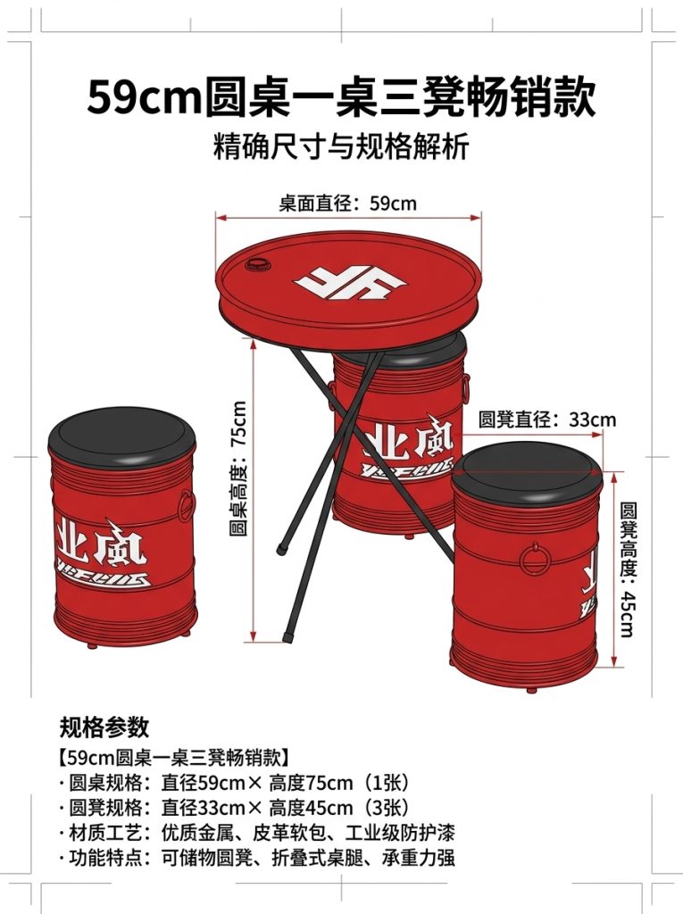 工业风桌椅组合奶茶咖啡店商用创意汽修店铺健身房休息区等候座椅 - 产品图片