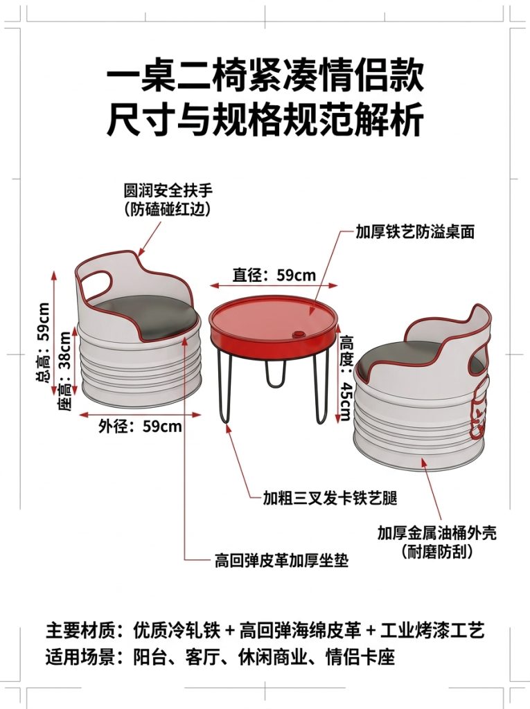 网红咖啡厅桌椅组合奶茶店餐台椅酒吧休息区洽谈桌工业风餐饮家具 - 产品图片