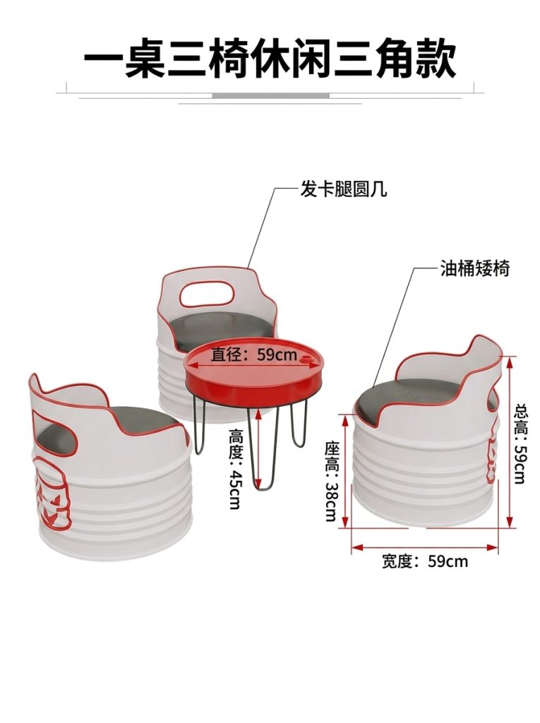 网红咖啡厅桌椅组合奶茶店餐台椅酒吧休息区洽谈桌工业风餐饮家具 - 产品图片