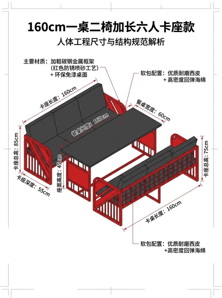 工业风酒吧桌椅组合清吧定制铁艺集装箱复古奶茶店咖啡厅卡座沙发 - 产品图片