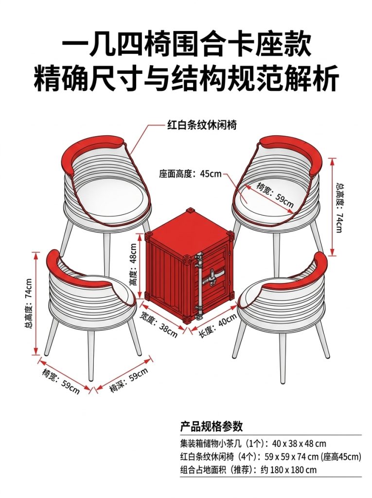 户外露营休闲外摆桌椅创意商用商场公共座椅工业风奶茶店桌椅组合 - 产品图片