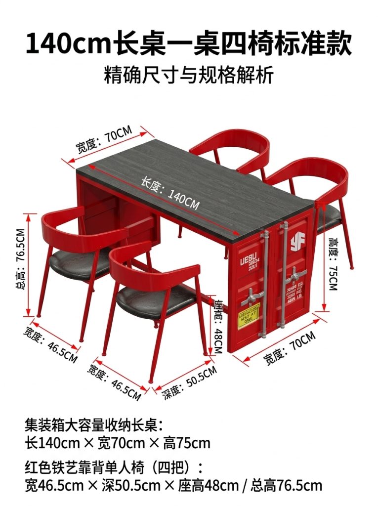 工业风卡座桌椅酒吧清吧小酒馆咖啡厅休息区洽谈桌椅网红餐饮家具 - 产品图片