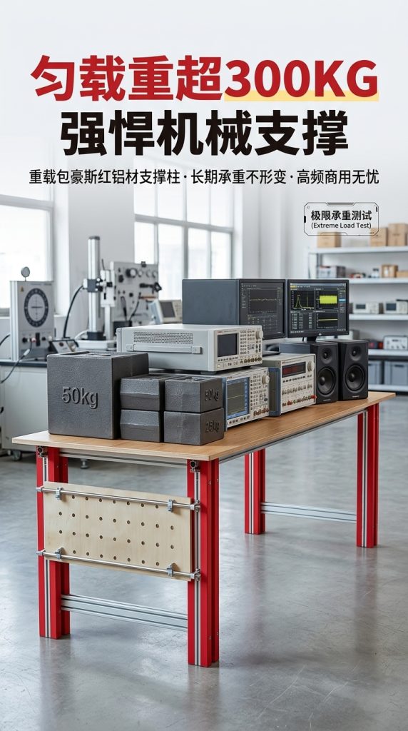 包豪斯风铝合金办公桌2人一体式储物抽屉穿线孔简约电脑桌 - 产品图片